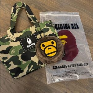 Bundle of TWO Bape Tote bag, Bape lunchbox tote bag + Bape Shopping Tote